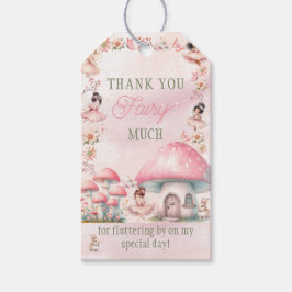 Etiqueta Para Presente Fairy Mushroom House Pink Birthday