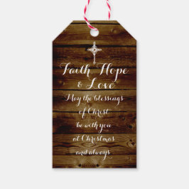 Etiqueta Para Presente Faith Hope Love Vintage Christian Christmas