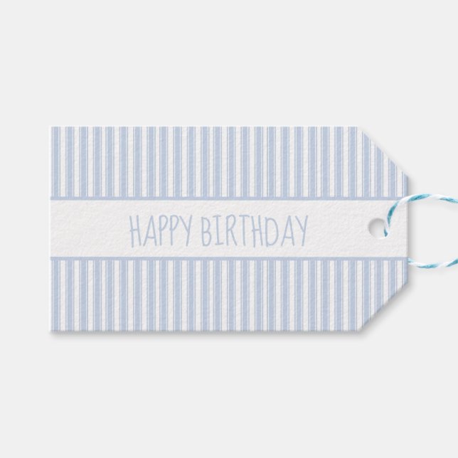 Etiqueta Para Presente Faixa de prestidigitação azul e branca personaliza (Frente (horizontal))