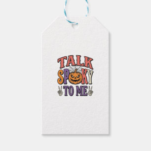 Etiqueta Para Presente Fale Assustador Comigo Camisa Vintage de Halloween