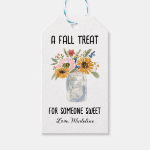 Etiqueta Para Presente Fall Flower Mason Jar Buquê & Sweet Autumn Cote