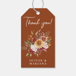 Etiqueta Para Presente Fall Foliage Floral Terracotta, Favor Do Casamento