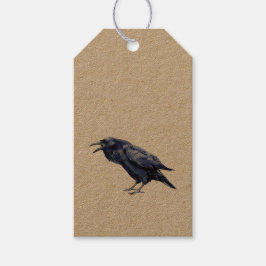Etiqueta Para Presente Fall Primitivo Spooky Halloween Raven Crow outono