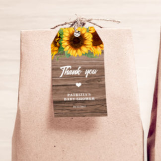 Etiqueta Para Presente Fall Sunflower | Baby Shower