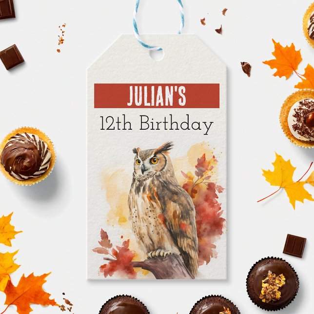 Etiqueta Para Presente Fall vibes Owl - Aniversário (Criador carregado)