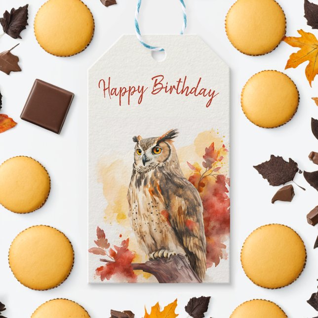 Etiqueta Para Presente Fall vibes Owl - Aniversário (Criador carregado)