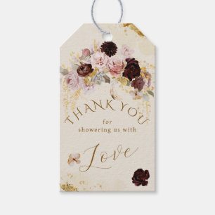 Etiqueta Para Presente Fall Wildflower Dourado Floral Baby Chá