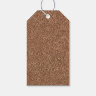 Etiqueta Para Presente Falso Brown natural de couro