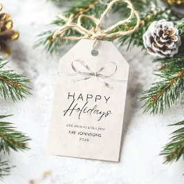 Etiqueta Para Presente Família de Feriados Felizes de Arco Mínimo Moderno