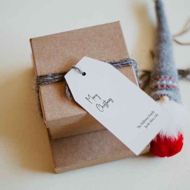 Etiqueta Para Presente Família de Script de Natal Moderno (Criador carregado)