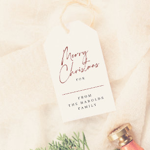 Etiqueta Para Presente Família Personalizada de Feliz Natal Moderna e Min
