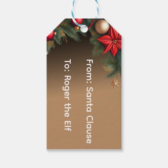 Etiqueta Para Presente Fancy Christmas Personalized  (Frente)