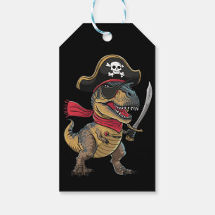Etiqueta Para Presente Fantasia de Halloween Divertida de T-Rex Dinossaur