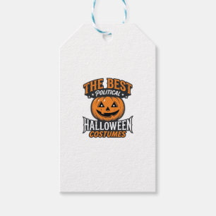 Etiqueta Para Presente Fantasia de Halloween Política Abóbora Camisa Vint