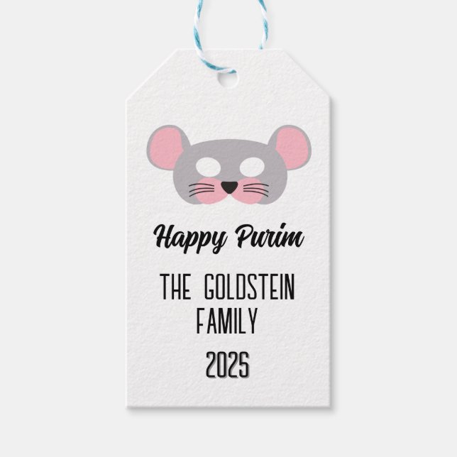 Etiqueta Para Presente fantasia de mascarada de máscara de rato (Frente)