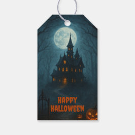 Etiqueta Para Presente Fantasia Gótica | Castelo Assombrado & Luar Nebulo