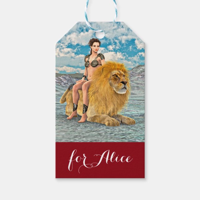 Etiqueta Para Presente Fantasia Rainha Leoa (Frente)