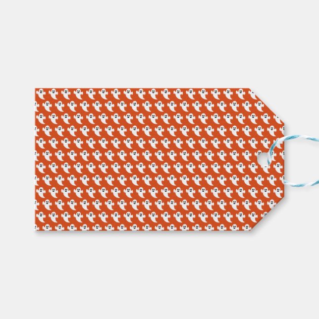 Etiqueta Para Presente Fantasma de Halloween (Frente (horizontal))