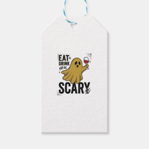 Etiqueta Para Presente Fantasma de Halloween Coma Beba e Seja Assustador