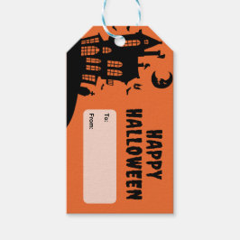 Etiqueta Para Presente Fantasmagóricos fantasmas e morcegos de Halloween