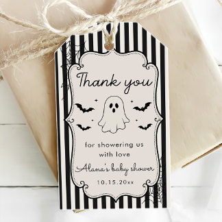 Etiqueta Para Presente Fantasmas de Ginga Preto Halloween