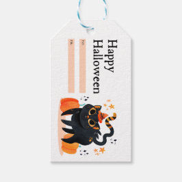Etiqueta Para Presente Fantasmas e morcegos assustadores de Halloween