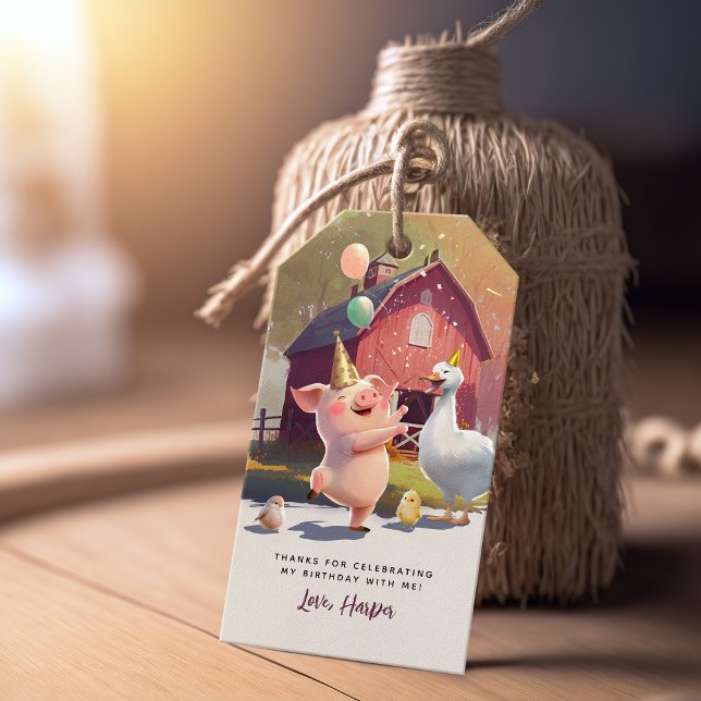 Etiqueta Para Presente Farm Animals Birthday Party Favor (Criador carregado)