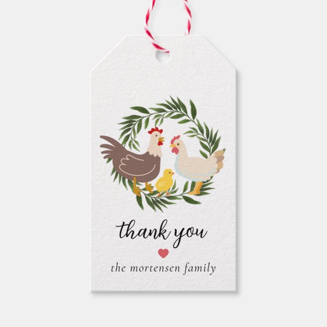 Etiqueta Para Presente Farmhouse Pintinho Baby Obrigado (Frente)