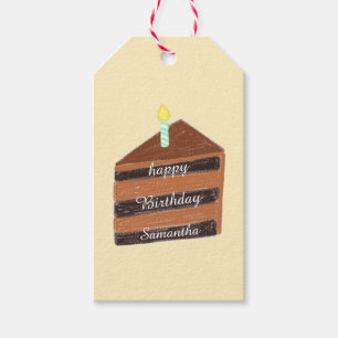 Etiqueta Para Presente Fatia de bolo de chocolate