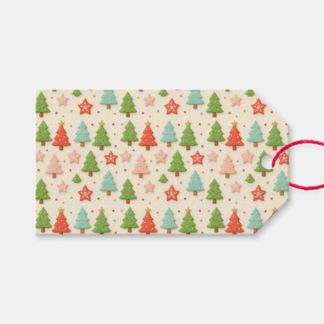 Etiqueta Para Presente Faux Cookies in Clay Christmas Gift Wrap (Frente (horizontal))