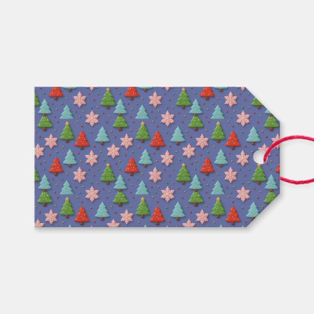Etiqueta Para Presente Faux Cookies in Clay Christmas Gift Wrap (Frente (horizontal))