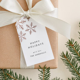 Etiqueta Para Presente Faux Faux Foil Holiday Snowflake