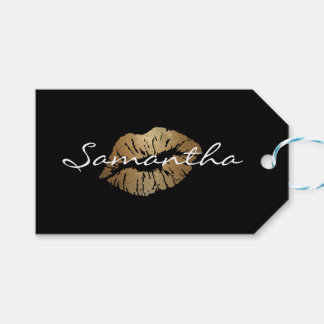 Etiqueta Para Presente Faux Glitter Dourado Kiss