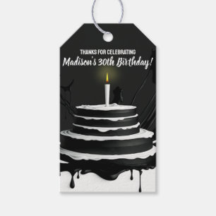Etiqueta Para Presente Favor da Festa de aniversário do Tema do Bolo Negr