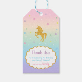 Etiqueta Para Presente Favor da Festa de aniversário Unicorn Obrigado Eti