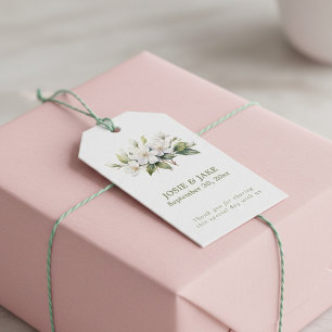 Etiqueta Para Presente Favor da flor da maçã branca