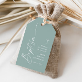 Etiqueta Para Presente Favor de Ação de Graças para Batismo com Rótulo de