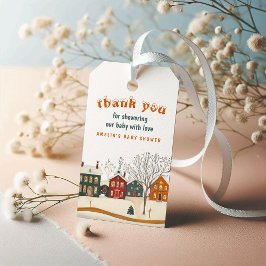 Etiqueta Para Presente Favor de agradecimento de chá de bebê de inverno V