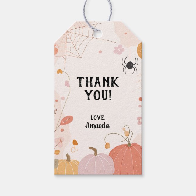 Etiqueta Para Presente Favor de agradecimento de Halloween Pastel (Frente)