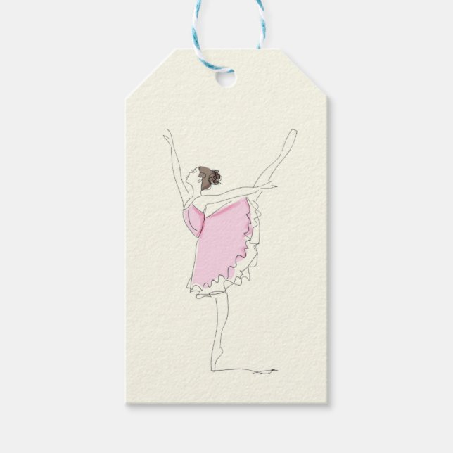 Etiqueta Para Presente Favor de Aniversário de Bailarina (Frente)