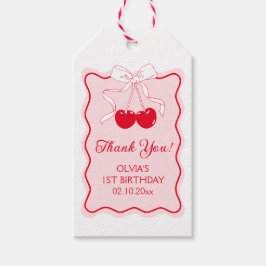 Etiqueta Para Presente Favor de Aniversário de Cereja