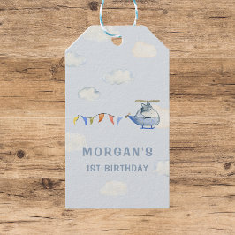 Etiqueta Para Presente Favor de Aniversário de Um Ano de Helicóptero em A