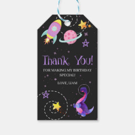 Etiqueta Para Presente Favor de Aniversário do Dinossauro Espacial Galáxi