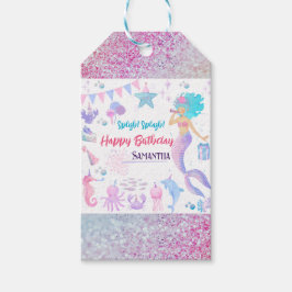 Etiqueta Para Presente Favor de Aniversário Personalizado da Sereia