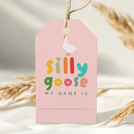 Etiqueta Para Presente Favor de Aniversário Rosa Pink de Adoção de Ganso