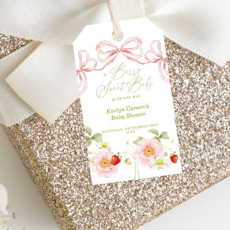 Etiqueta Para Presente Favor de Baby Shower Berry Sweet Gingham Cottageco
