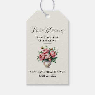 Etiqueta Para Presente Favor de Casamento Blush Pink Peony Love Blooms