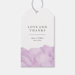 Etiqueta Para Presente Favor de Casamento de Cor de Água Púrpura Moderna