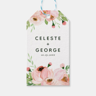Etiqueta Para Presente Favor de casamento floral cor-de-rosa