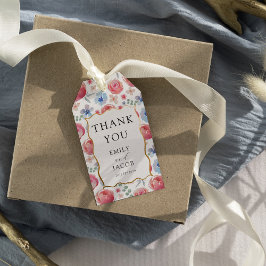 Etiqueta Para Presente Favor de casamento floral em aquarela colorido Boh